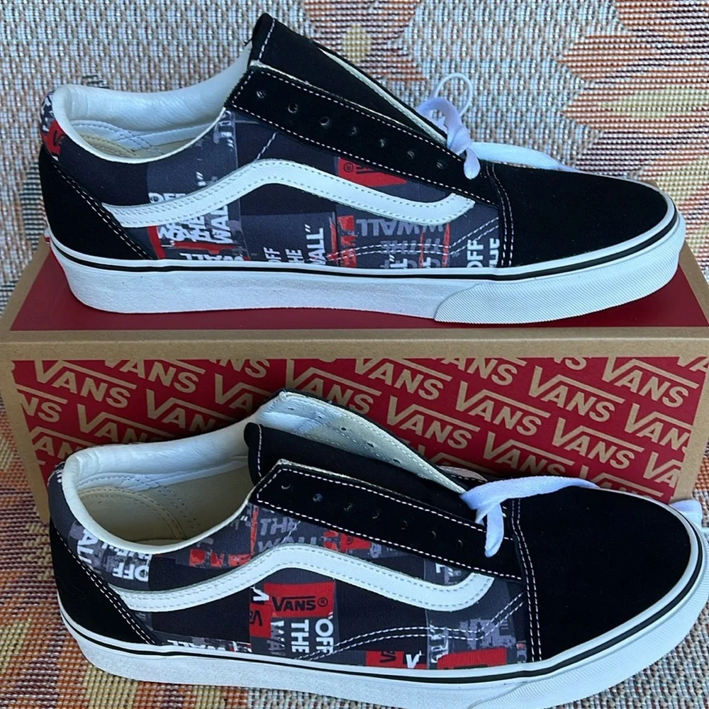 Vans Men’s Old Skool (Packing Tape) Black/Red/ VN0A4U3BWZ4 Sneakers